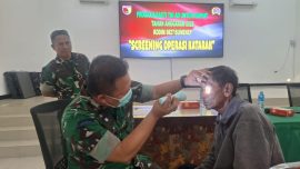 screening katarak gratis Sumenep, Bakti TNI AD, Kodim 0827 Sumenep, layanan kesehatan gratis Madura, pemeriksaan mata gratis Sumenep