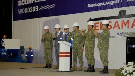 KSAL Pimpin First Steel Cutting Kapal Selam Scorpène, Awal Penguatan Industri Pertahanan Nasional